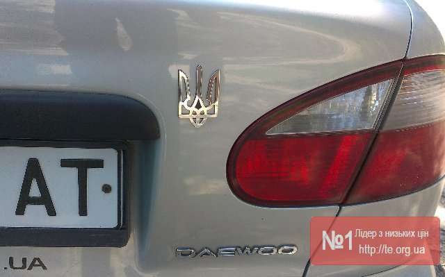 Дзеркальний Тризуб Герб України на автомобіль - наклейка, пластик - Фото 4