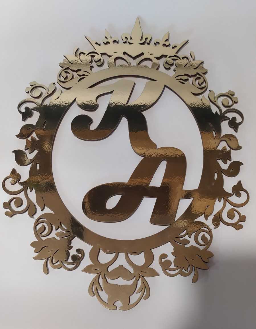 Дзеркальні весільні герби, монограми, ініціали молодят - Фото 15