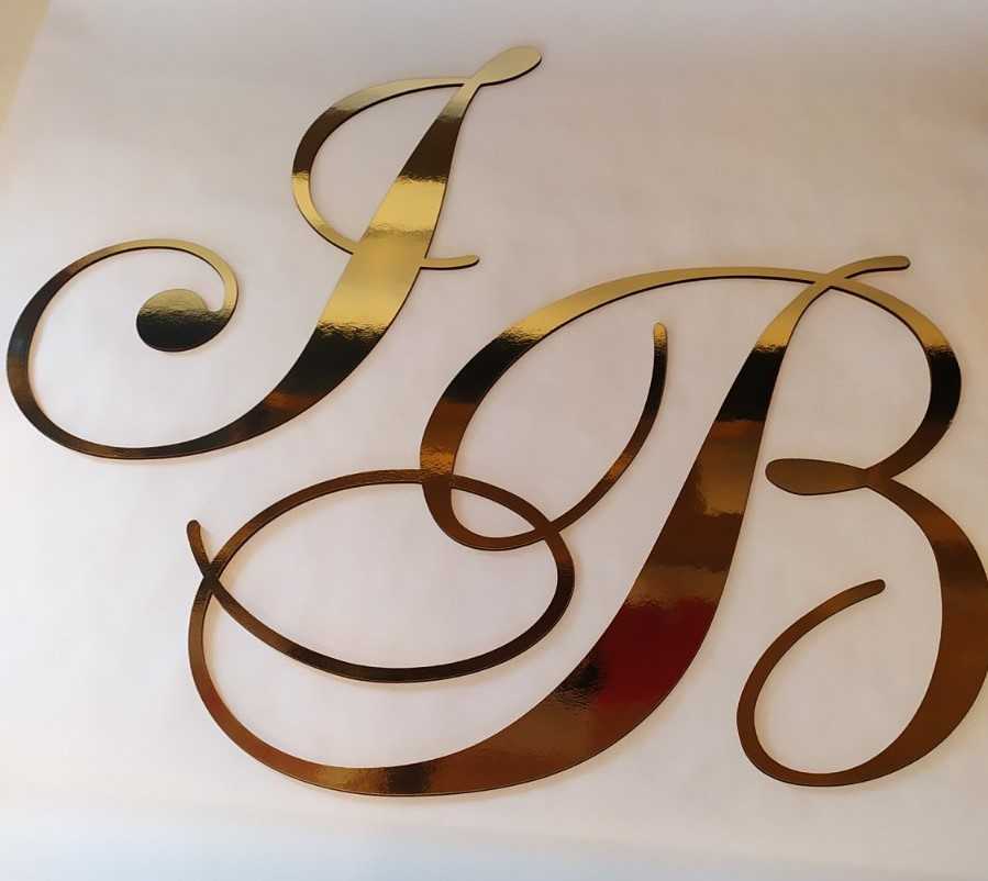 Дзеркальні весільні герби, монограми, ініціали молодят - Фото 6