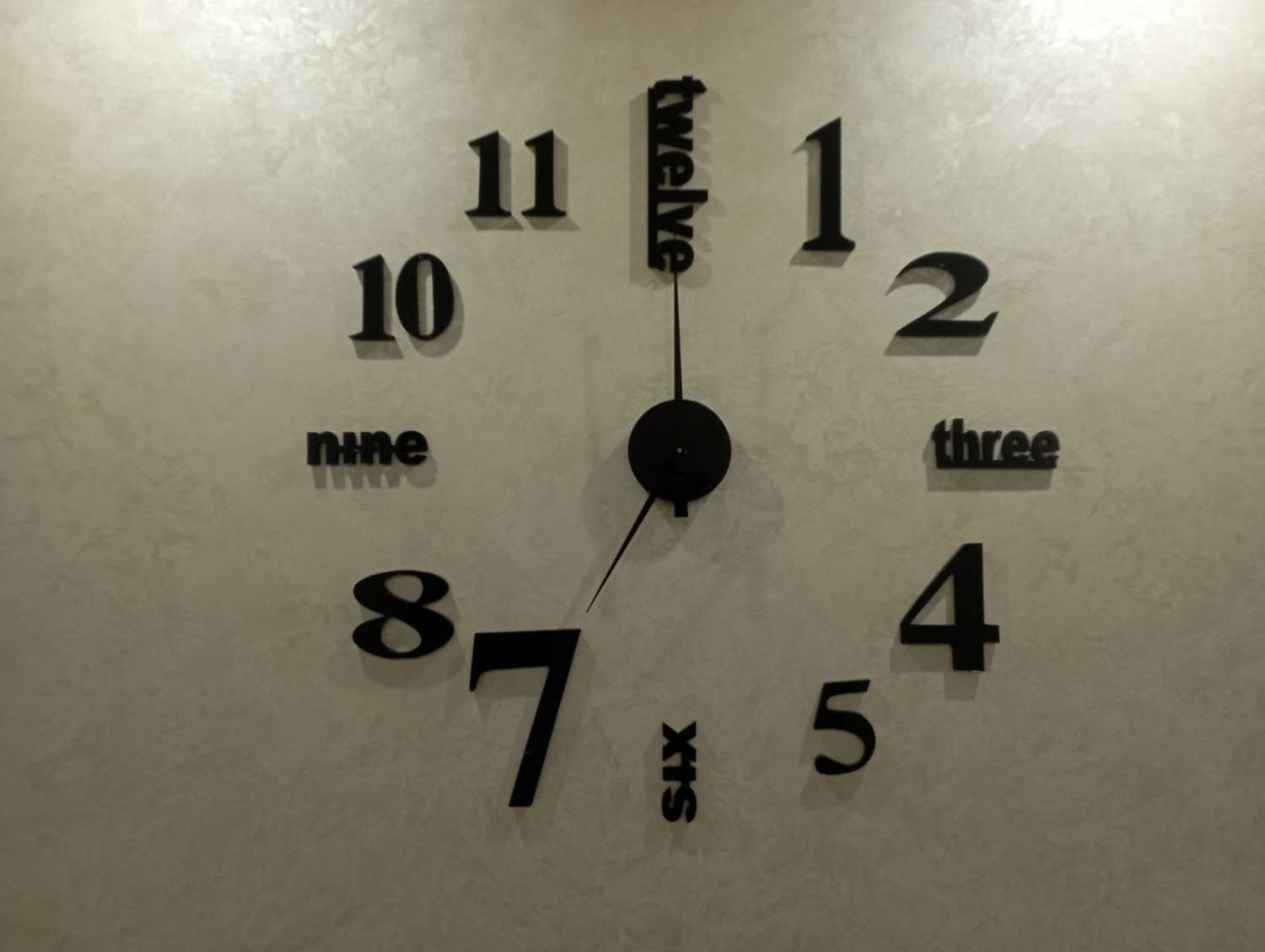 3D TIME самоклейкий настінний годинник. Різні розміри та кольори - Фото 3