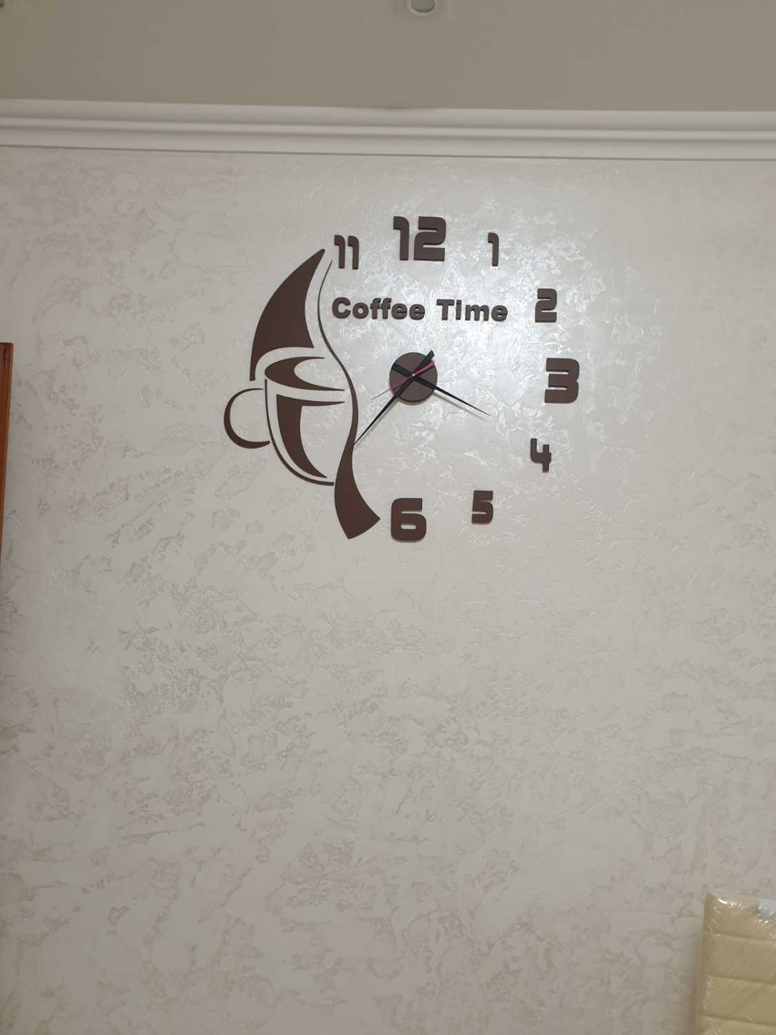 3D годинник для кухні Coffe Time - дзеркальні та матові кольори. Різні розміри - Фото 2