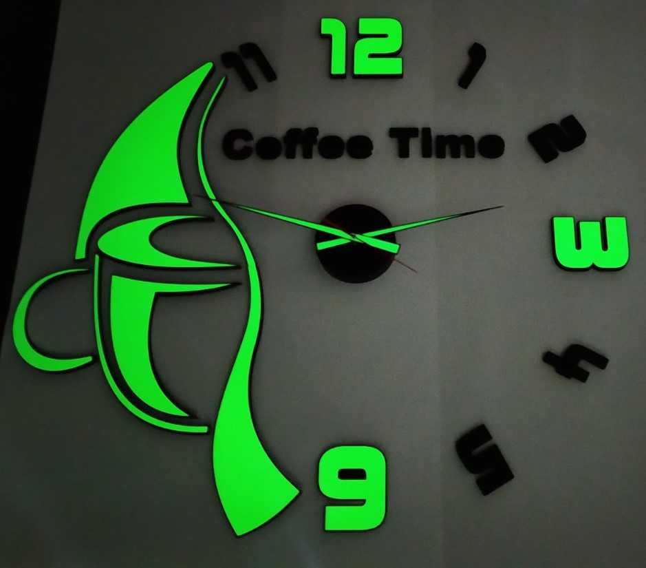 3D годинник для кухні Coffe Time - дзеркальні та матові кольори. Різні розміри - Фото 6