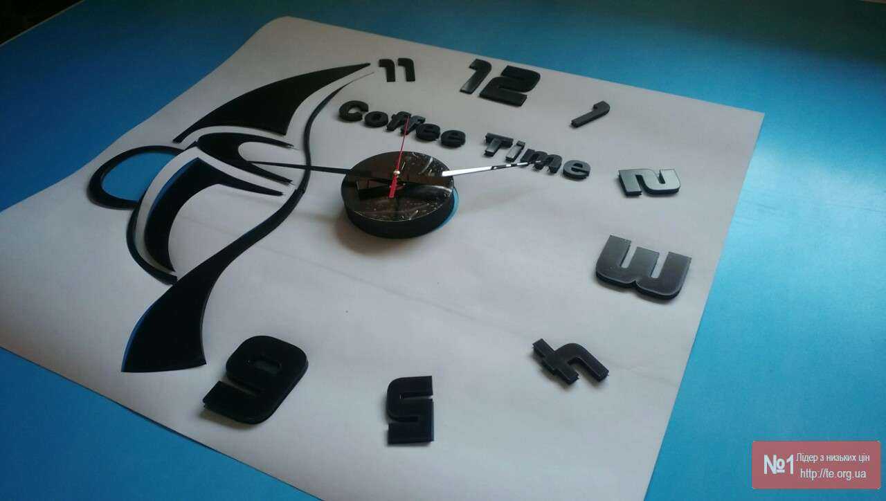 3D годинник для кухні Coffe Time - дзеркальні та матові кольори. Різні розміри - Фото 10