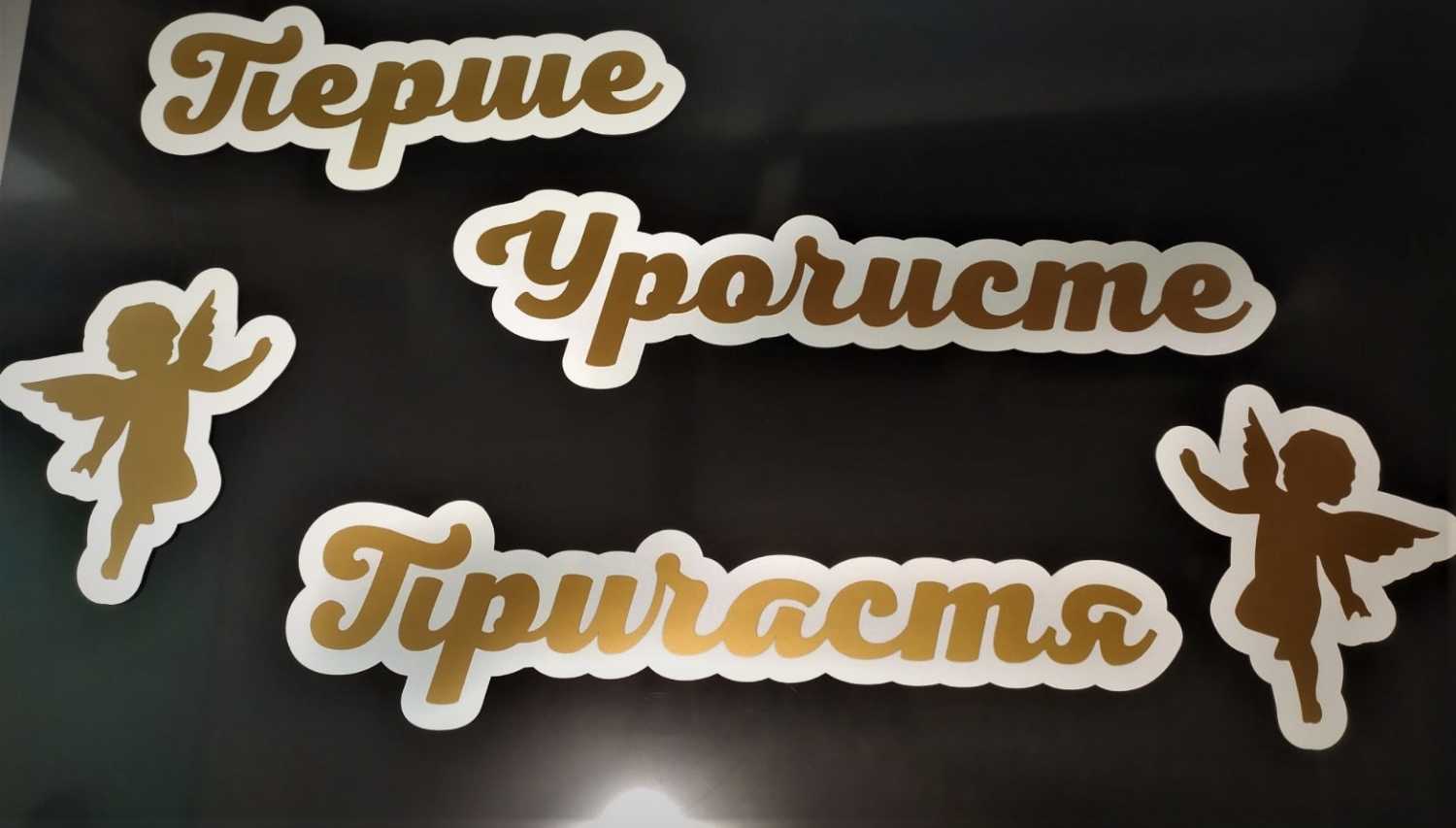 Перше причастя з ангеликами напис для фотозони, банеру - Фото 3