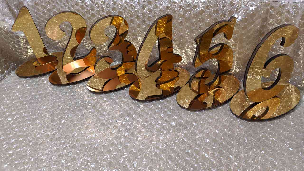 Номерки з підставкою на весільні бенкетні столи - різні кольори - Фото 2