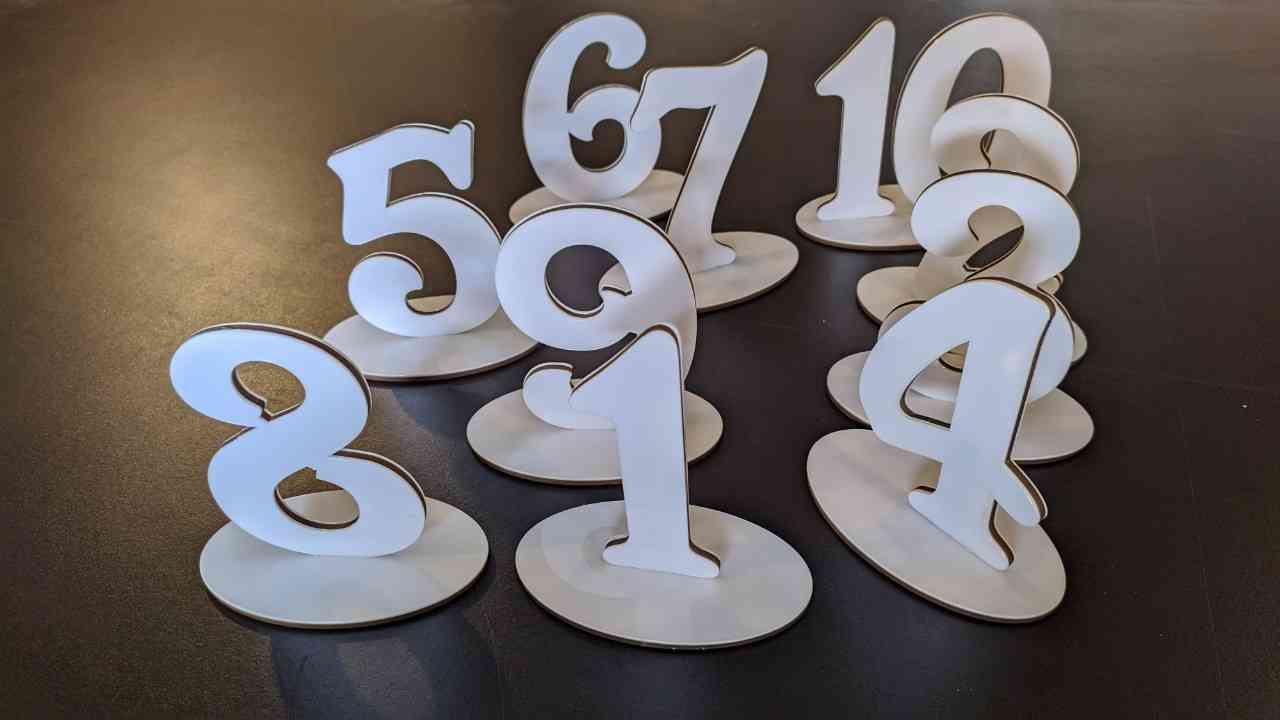 Номерки з підставкою на весільні бенкетні столи - різні кольори - Фото 4