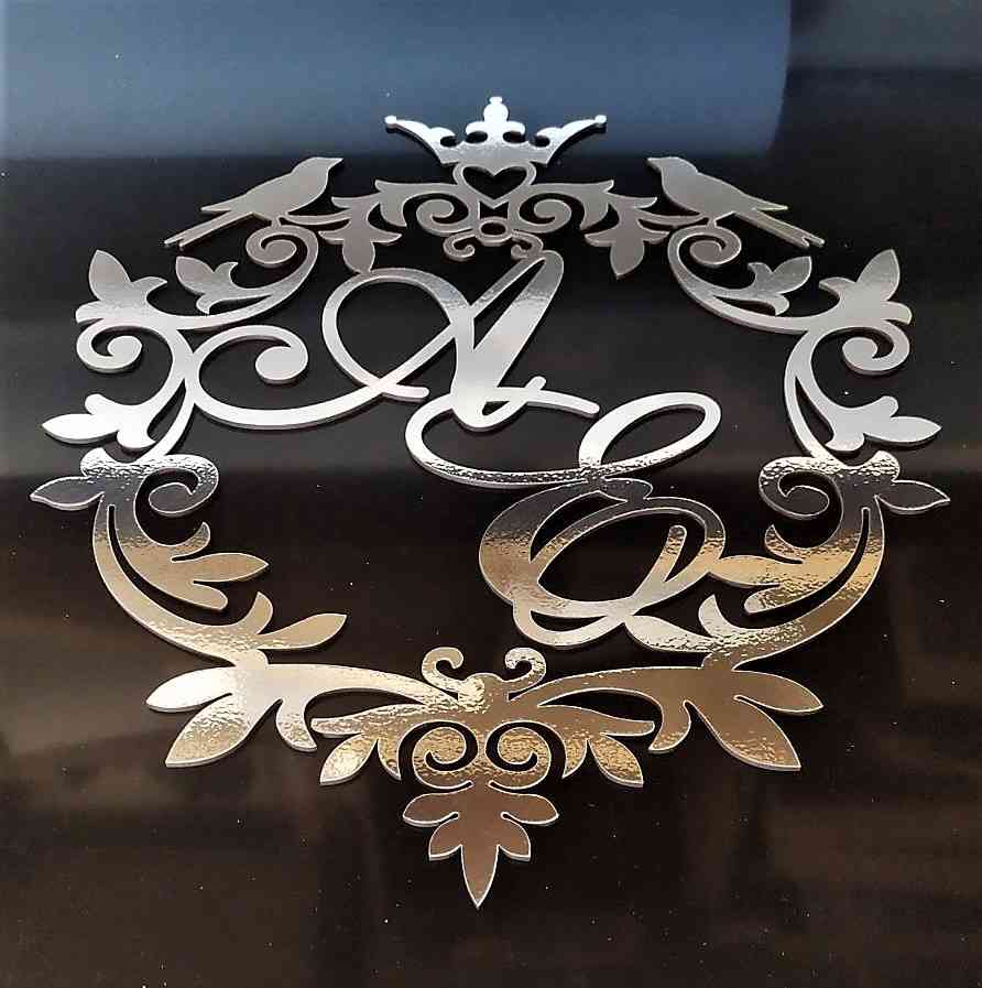 Монограма на весілля з ініціалами молодят - різні кольори - Фото 1