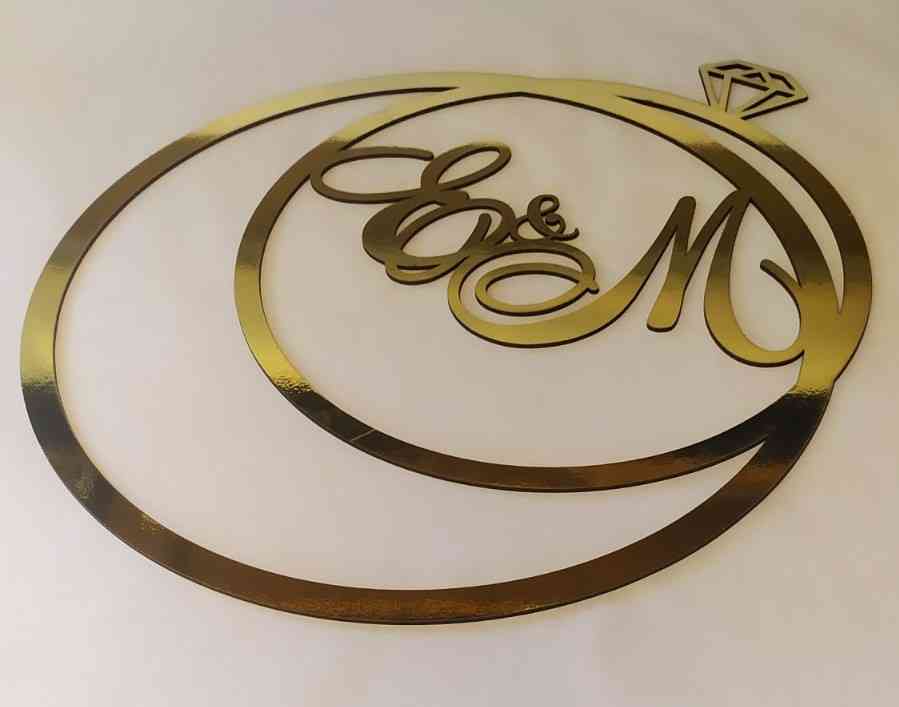 Обручки з ініціалами молодят - монограма на весілля, сімейний герб - Фото 3