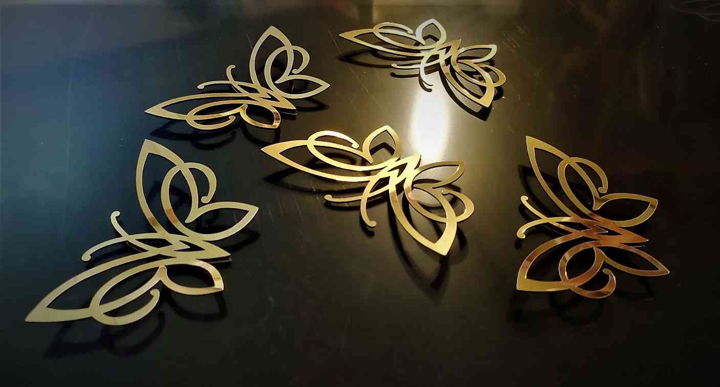 Метелики з дзеркального пластику - комплект 5шт. - Фото 3