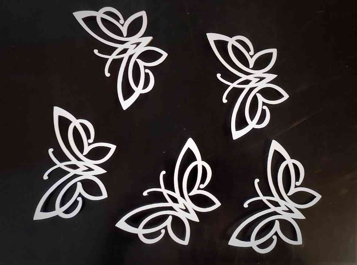 Метелики з дзеркального пластику - комплект 5шт. - Фото 4