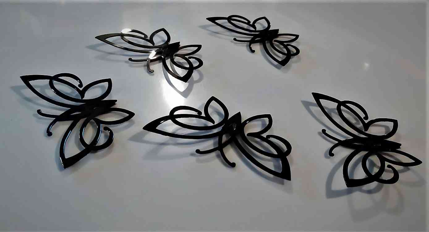 Метелики з дзеркального пластику - комплект 5шт. - Фото 5