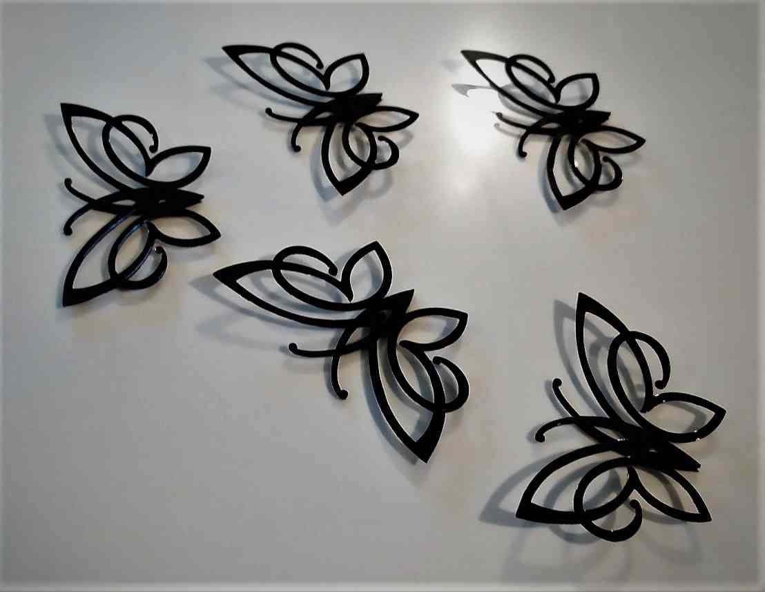 Метелики з дзеркального пластику - комплект 5шт. - Фото 6