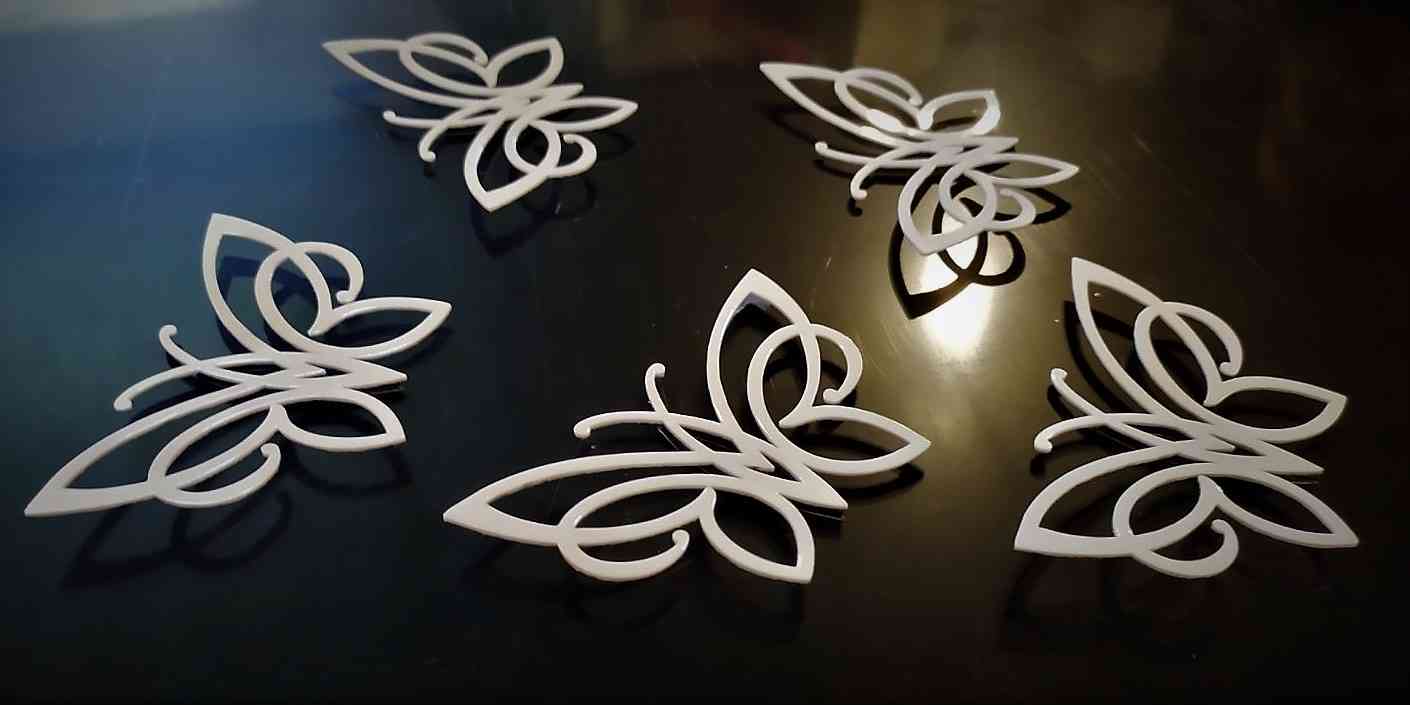 Метелики з дзеркального пластику - комплект 5шт. - Фото 7