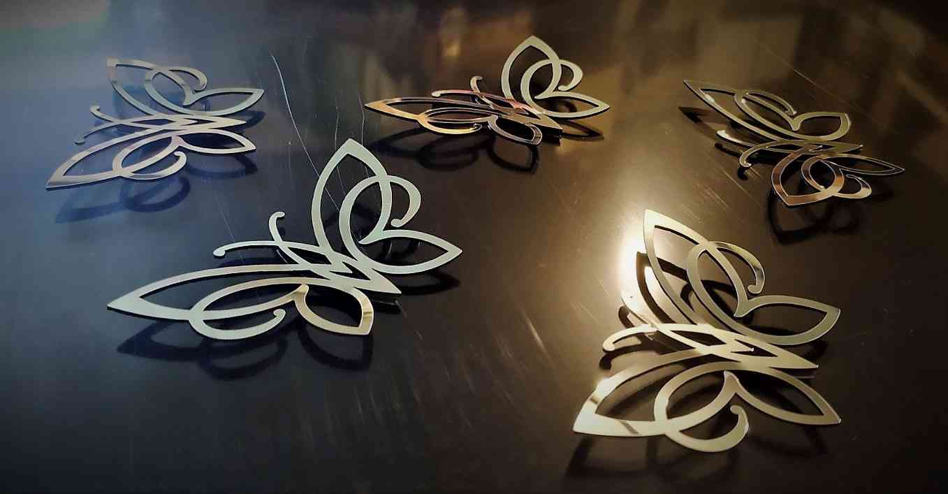 Метелики з дзеркального пластику - комплект 5шт. - Фото 9