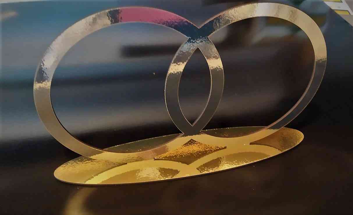 Обручки на підставці для весільного столу - Фото 2