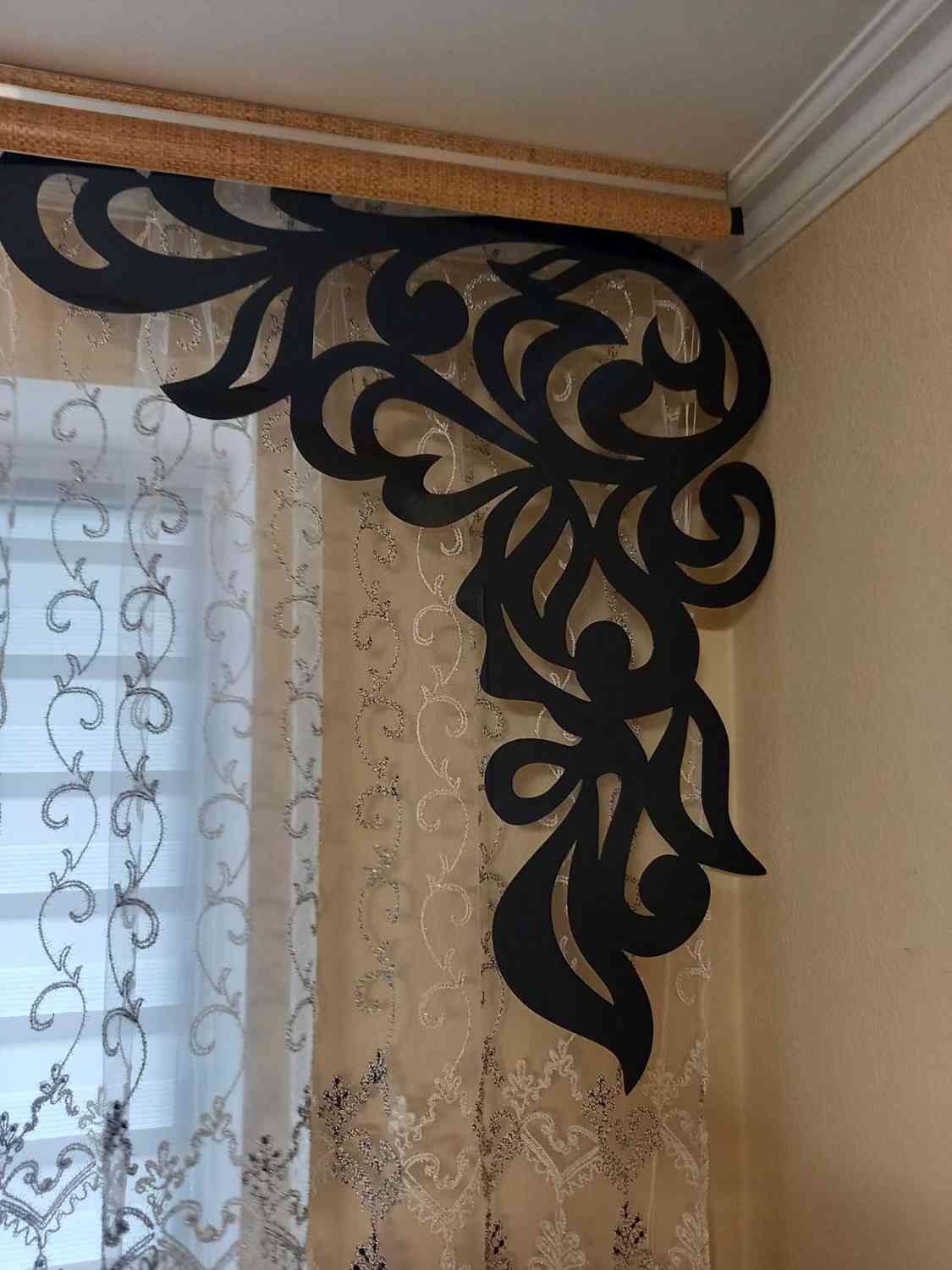 Ламбрекени візерунок на вікна - дзеркальні кольори - Фото 1