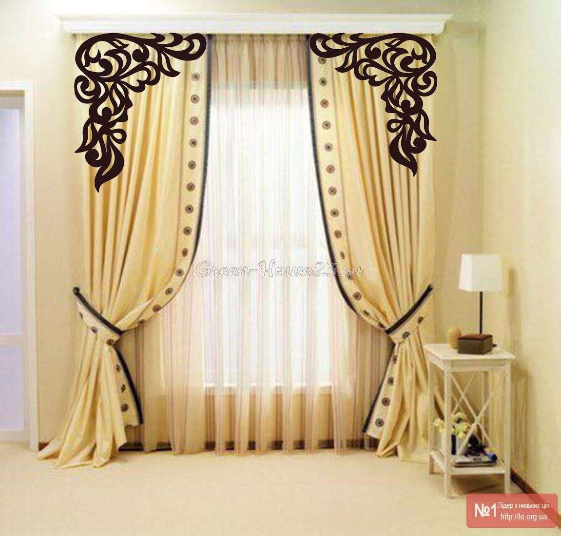 Ламбрекени візерунок на вікна - дзеркальні кольори - Фото 4